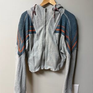 Free People Gray and Blue Hoodie